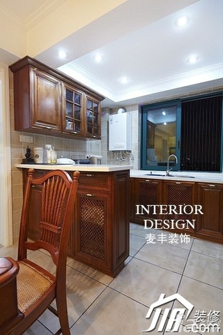 混搭风格公寓原木色经济型100平米厨房橱柜定做