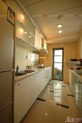 简约风格二居室稳重白色富裕型厨房橱柜定做