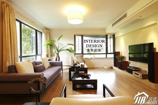 日式风格公寓富裕型120平米客厅灯具效果图