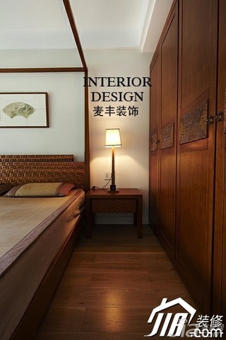 日式风格公寓富裕型120平米卧室床图片