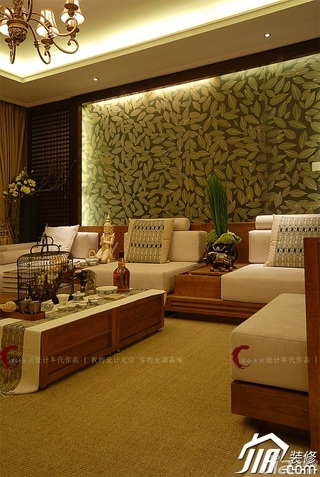 设计年代欧式风格公寓大气暖色调客厅沙发背景墙灯具效果图
