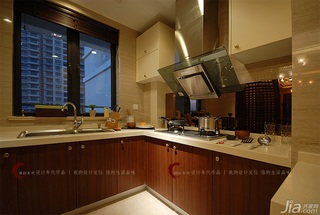 设计年代欧式风格公寓暖色调厨房橱柜效果图