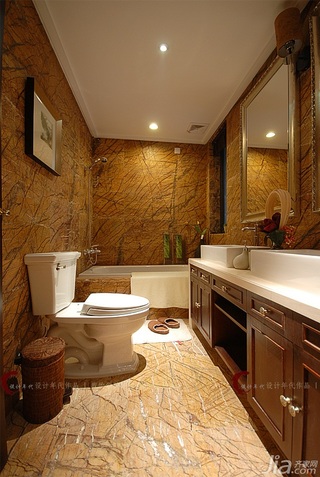 设计年代欧式风格公寓暖色调卫生间浴室柜效果图