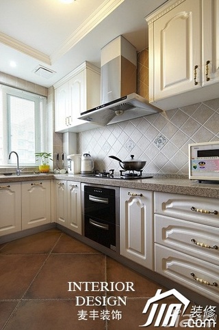 美式乡村风格公寓富裕型100平米厨房橱柜图片