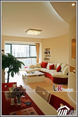 设计年代简约风格公寓简洁富裕型客厅沙发效果图