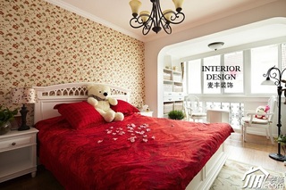 美式乡村风格别墅富裕型120平米卧室床效果图