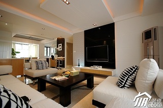 设计年代简约风格公寓大气米色富裕型客厅电视背景墙沙发图片