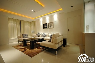 设计年代简约风格公寓大气米色富裕型客厅沙发背景墙沙发效果图