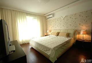 设计年代简约风格公寓大气米色富裕型卧室床图片