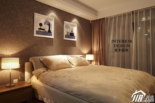 公寓富裕型110平米卧室床图片