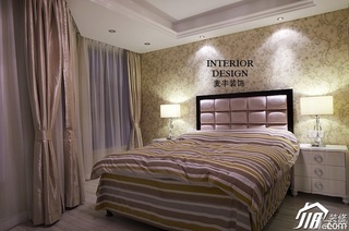 混搭风格复式富裕型卧室壁纸效果图