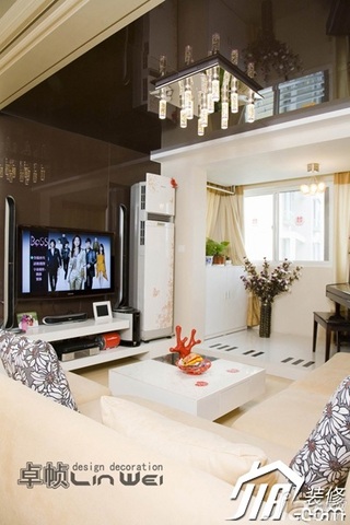 简约风格公寓奢华暖色调富裕型客厅茶几效果图
