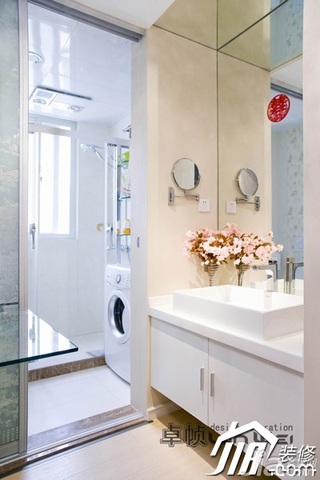 简约风格公寓奢华暖色调富裕型卫生间洗手台效果图