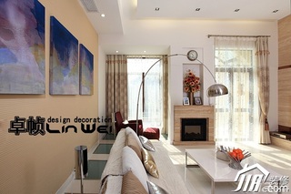 复式大气白色富裕型140平米以上客厅沙发背景墙茶几图片