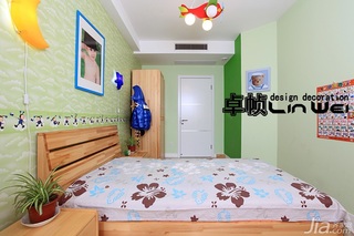 复式大气白色富裕型140平米以上儿童房背景墙床图片