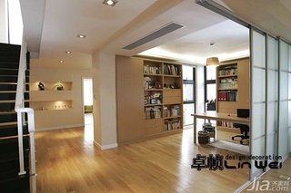 欧式风格复式大气暖色调富裕型140平米以上工作区书架效果图