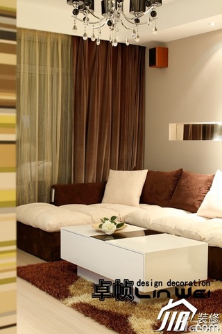 简约风格公寓小清新白色富裕型客厅沙发图片