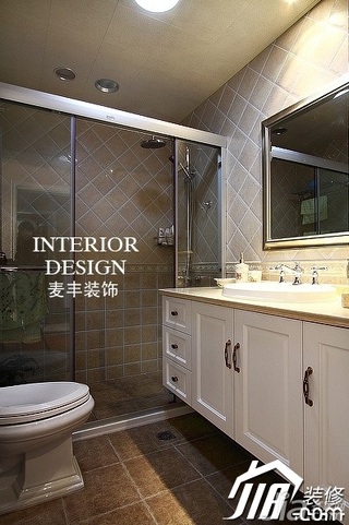 美式风格公寓豪华型100平米卫生间浴室柜图片