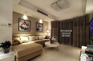 简约风格公寓米色经济型70平米客厅沙发效果图