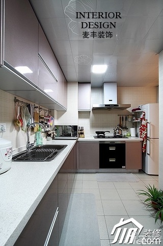 简约风格公寓原木色经济型70平米厨房橱柜安装图