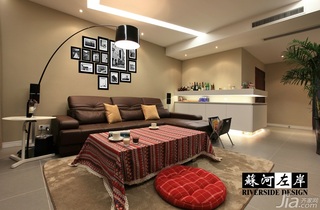简约风格二居室时尚咖啡色富裕型客厅沙发背景墙沙发效果图