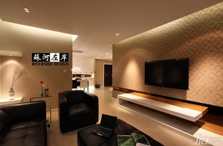 简约风格公寓稳重咖啡色富裕型客厅电视柜效果图