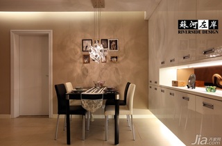 简约风格公寓稳重咖啡色富裕型餐厅餐厅背景墙餐桌效果图