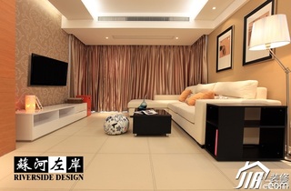 简约风格公寓时尚暖色调富裕型客厅沙发背景墙沙发效果图
