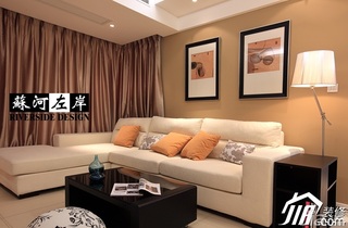 简约风格公寓时尚暖色调富裕型客厅沙发背景墙沙发效果图