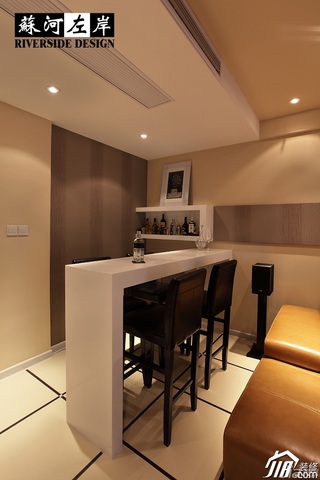欧式风格别墅大气暖色调富裕型140平米以上客厅吧台设计