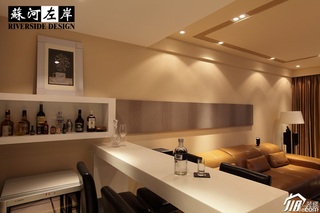 欧式风格别墅大气暖色调富裕型140平米以上客厅吧台设计图纸