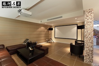 欧式风格别墅大气暖色调富裕型140平米以上影音室沙发效果图