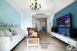 地中海风格公寓经济型90平米客厅沙发背景墙沙发图片