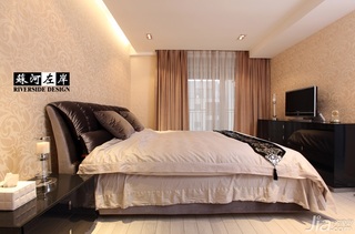简约风格公寓时尚暖色调富裕型卧室床图片