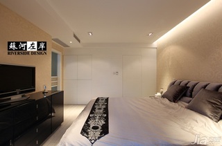 简约风格公寓时尚暖色调富裕型卧室床效果图
