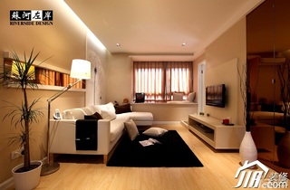 简约风格公寓温馨暖色调富裕型客厅电视柜图片