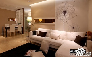 简约风格公寓温馨暖色调富裕型客厅背景墙沙发效果图