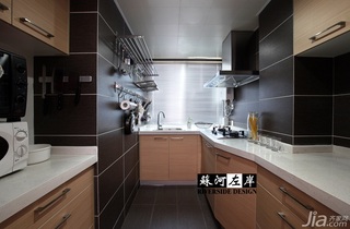 简约风格公寓温馨暖色调富裕型厨房橱柜效果图