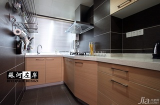简约风格公寓温馨暖色调富裕型厨房橱柜设计图