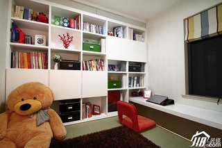 简约风格公寓经济型70平米书房书架图片