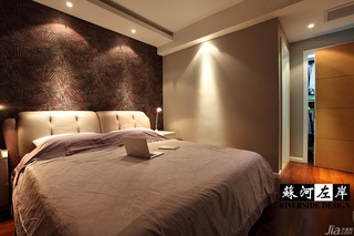 简约风格公寓浪漫咖啡色豪华型卧室背景墙床图片
