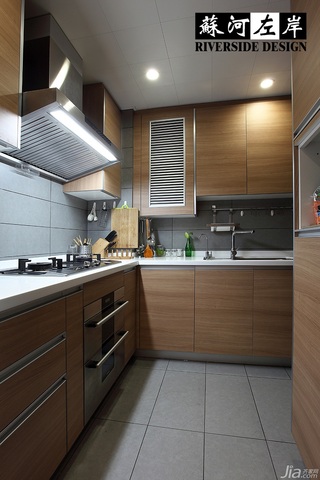 简约风格公寓浪漫原木色豪华型厨房橱柜设计图