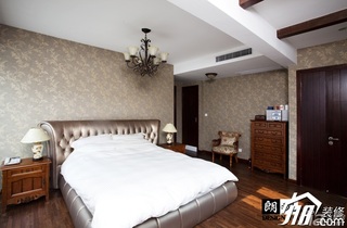 地中海风格公寓古典富裕型140平米以上卧室床图片