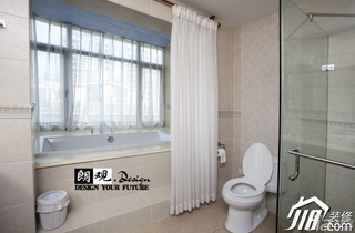 地中海风格公寓古典白色富裕型140平米以上卫生间装潢