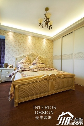 混搭风格公寓富裕型110平米卧室壁纸婚房设计图纸