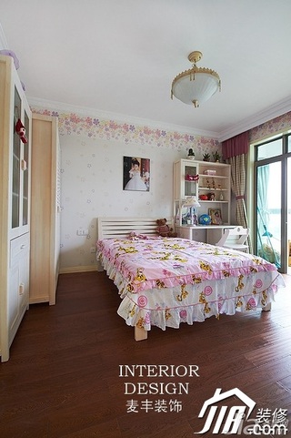 欧式风格公寓富裕型110平米儿童房床婚房家装图