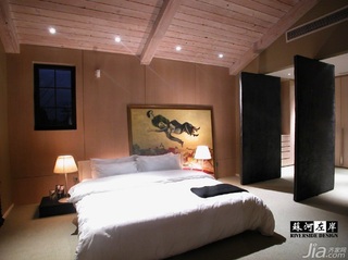 简约风格公寓时尚冷色调富裕型卧室卧室背景墙床效果图