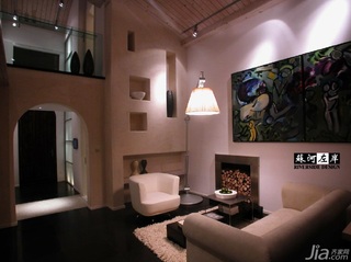 简约风格公寓时尚冷色调富裕型客厅背景墙灯具图片