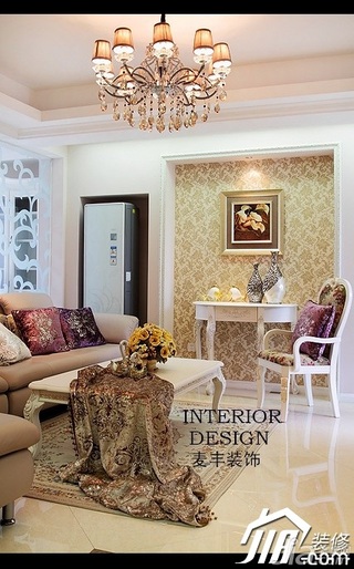 欧式风格公寓浪漫富裕型110平米客厅沙发效果图