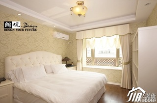 欧式风格复式小清新白色富裕型卧室灯具图片